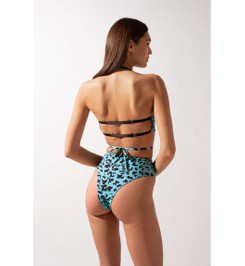 Топ голубой леопард Cherry Shark