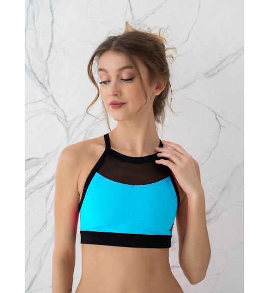 Топ голубой с сеткой Hero I-Style