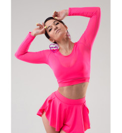 Лонгслив розовый из сетки ShadowI-Style