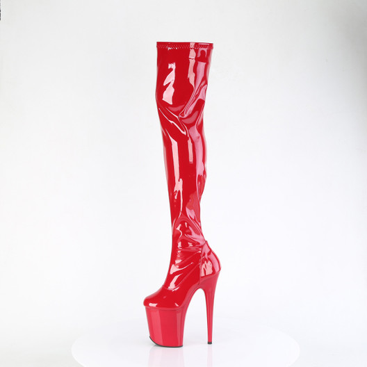 Ботфорты на платформе Pleaser красные FLAM3000/R/M