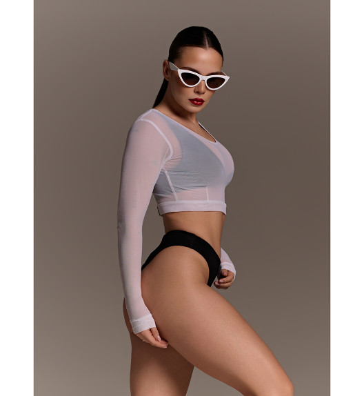 Лонгслив белый сетка Shark