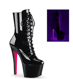 Ботильоны на платформе Pleaser черные лаковые SKY1020TT/B/B-NHP