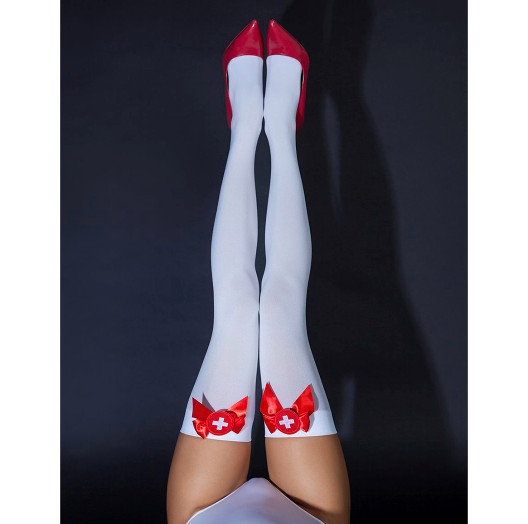 Чулки медсестры белые Le Frilove