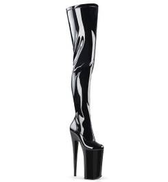 Ботфорты на платформе Pleaser черные лаковые BEY4000/B/M