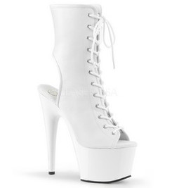 Ботильоны на платформе Pleaser белые матовые ADO1016/WPU/M