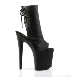 Ботильоны на платформе Pleaser черные матовые FLAM1018/BPU/M