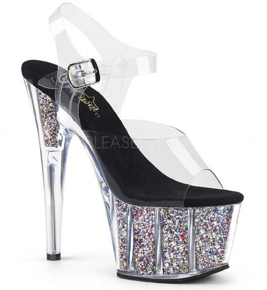 Босоножки Pleaser серебряные ADO708CG/C/SG