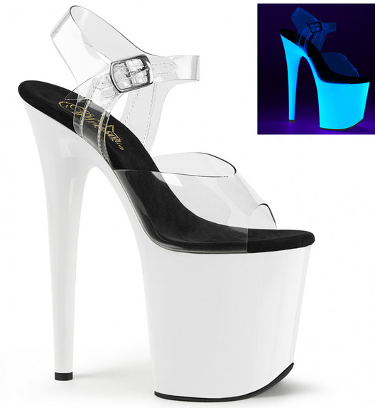 Стрипы Pleaser белые FLAM808UV/C/NW