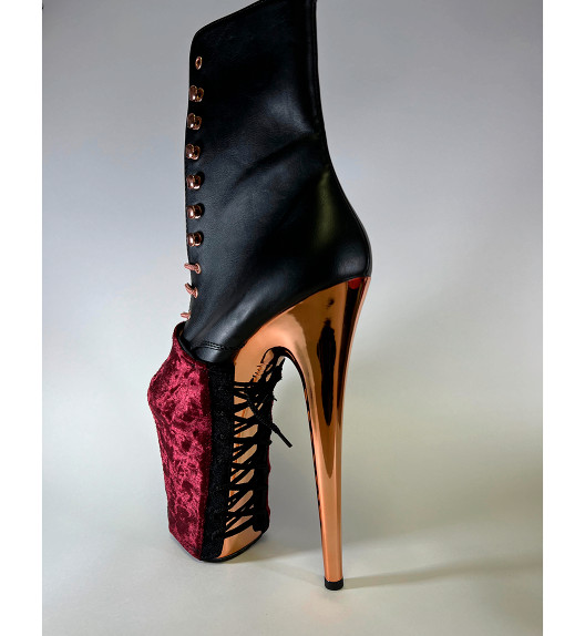 Защита на стрипы бархатная бордовая Lace