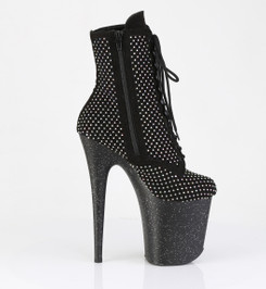 Ботильоны на платформе Pleaser черные со стразами FLAM1020RM/BFS-RS/M