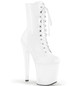 Ботильоны на платформе тройки Pleaser белые лаковые XTM1020/W/M