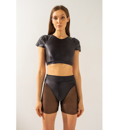 Шорты черные сетка Shark