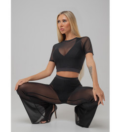 Брюки клеш черные Disco I-Style