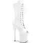 Ботильоны тройки высокие на платформе Pleaser белые FLAM1051/W/M