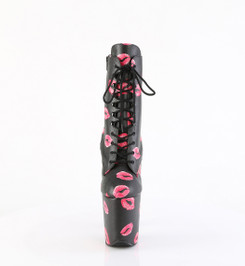 Ботильоны на платформе Pleaser черные FLAM1020KISS/BPU/M