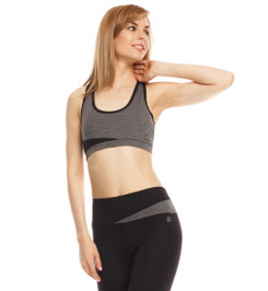 Топ для фитнеса серый меланж с черным Vibe