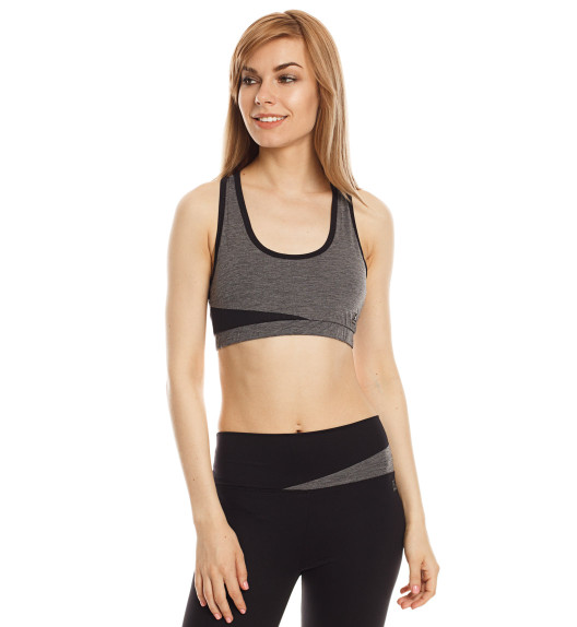 Топ серый меланж с черным Vibe