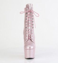 Ботильоны на платформе Pleaser розовые с блеском ADO1020GP/BLPG/M