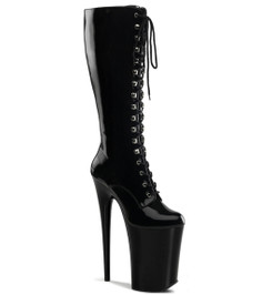 Сапоги на платформе Pleaser черные INF2020/B/M
