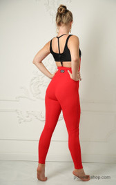 Леггинсы на подтяжках красные Shark