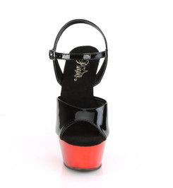 Туфли на платформе Pleaser черные с красным KISS209/B/RCH