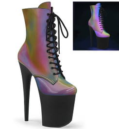 Ботильоны на платформе Pleaser хамелеон FLAM1020REFL/RBOW/B
