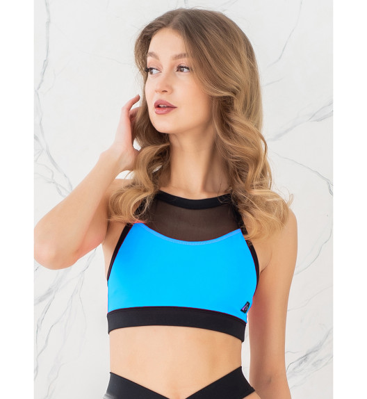 Топ голубой с сеткой Hero I-Style