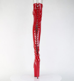 Ботфорты на платформе Pleaser красные FLAM3850/R/M