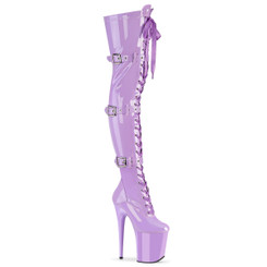 Ботфорты с ремнями на платформе Pleaser лаванда FLAM3028/LV/M