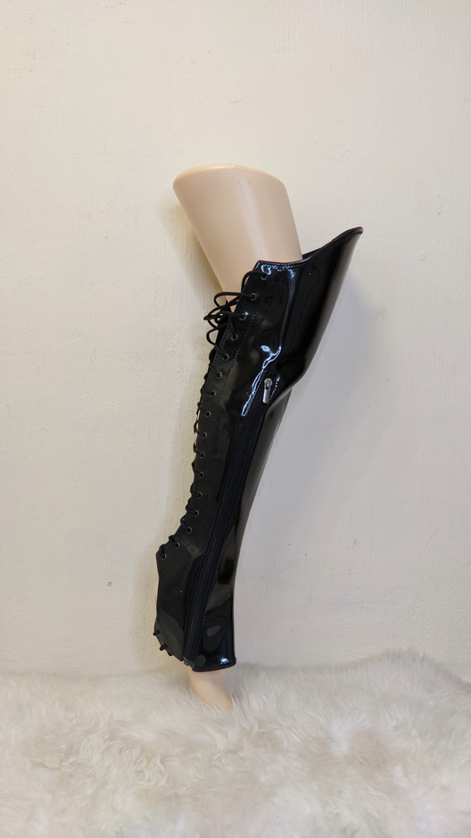 Краги с наколенниками черные лаковые