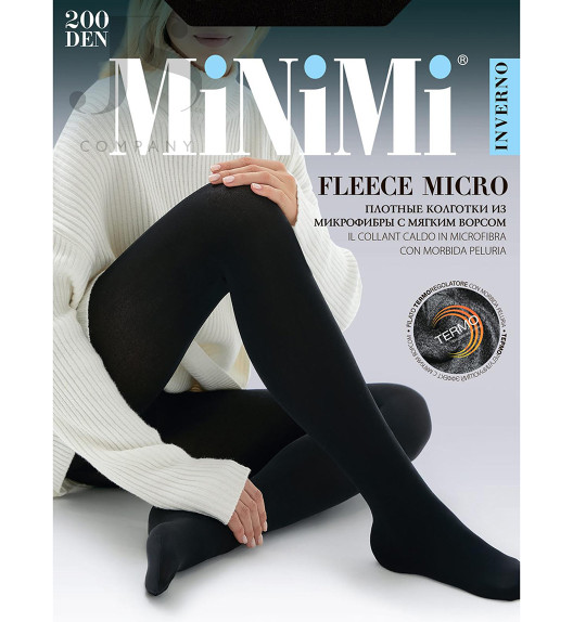 Колготки черные FLEECE MICRO 200 Minimi