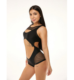 Комбинезон черный с сеткой Anela Polerina