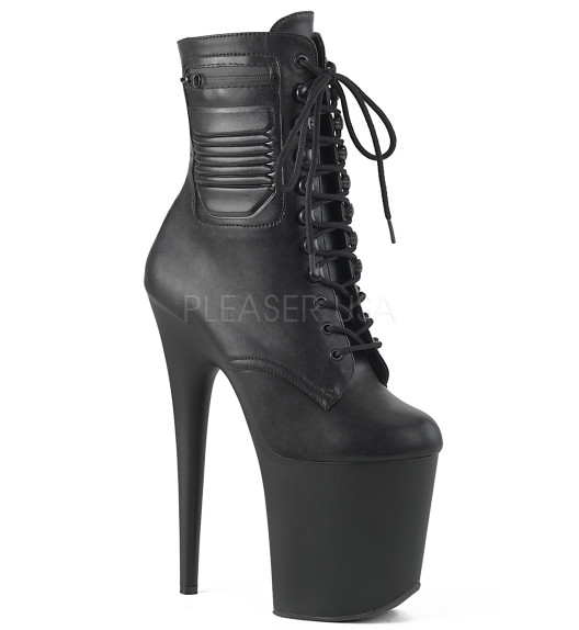 Ботильоны на платформе Pleaser черные FLAM1020PK/BPU/M