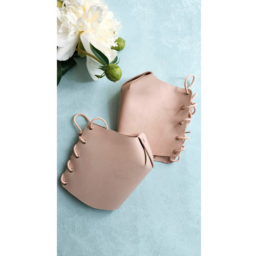 Защита на стрипы кожаная бежевая Lace