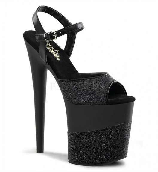 Стрипы Pleaser черные FLAM809-2G/B/B-G