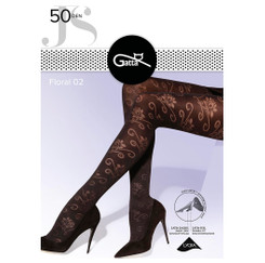 Колготки черные FLORAL 02 Gatta