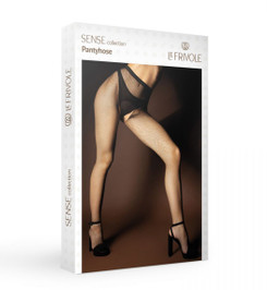 Колготки черные в сетку с доступом