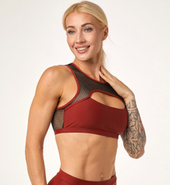 Топ бордовый с черной сеткой Anela Polerina