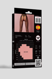 Чулки черные с поясом в стразах Amor El