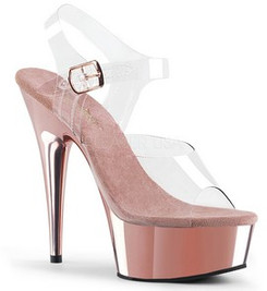 Стрипы Pleaser розовое золото DEL608/C/ROGLDCH