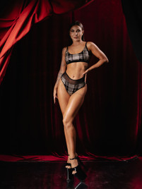 Шорты черно-золотая клетка Nyxa Polerina