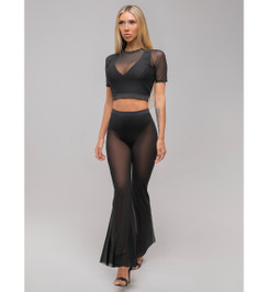 Брюки клеш черные Disco I-Style