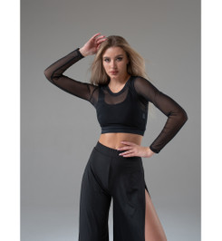 Лонгслив черный из сетки Shadow I-Style