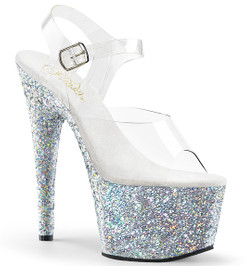 Босоножки Pleaser серебристые ADO708LG/C/SG