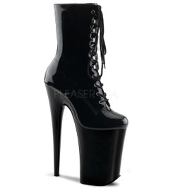 Ботильоны на платформе Pleaser черные лаковые INF1020/B/M
