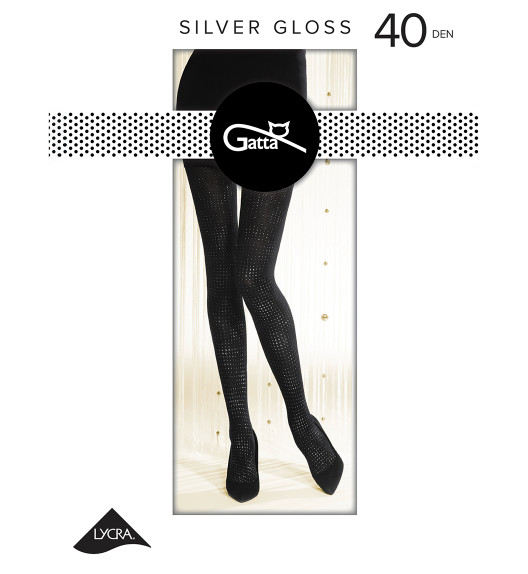 Колготки черные SILVER GLOSS 02 Gatta
