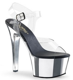 Босоножки Pleaser серебряные ASP608/C/SCH