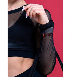 Лонгслив черный из сетки ShadowI-Style