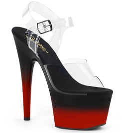 Босоножки Pleaser черные с красным ADO708BR-H/C/B-R