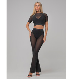 Брюки клеш черные Disco I-Style